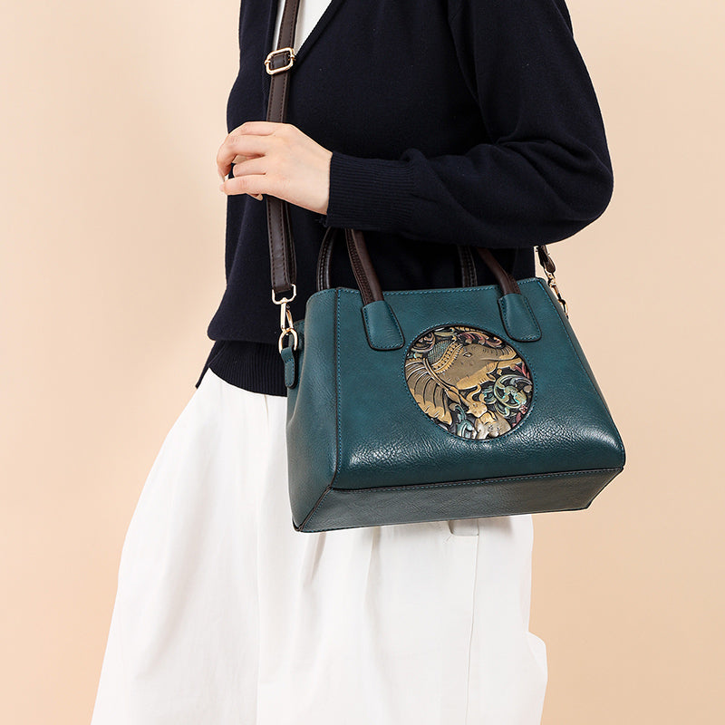 Green 2-Zipper Kirae Handbag