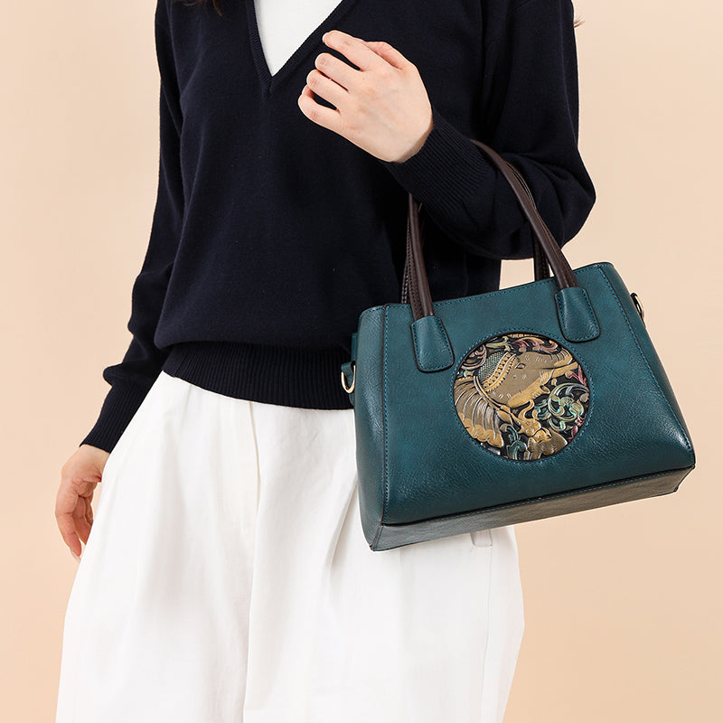 Green 2-Zipper Kirae Handbag