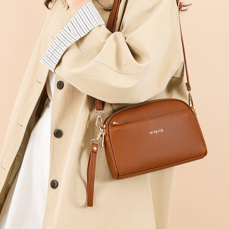 Brown Zeru 2 Zipper Sling Bag