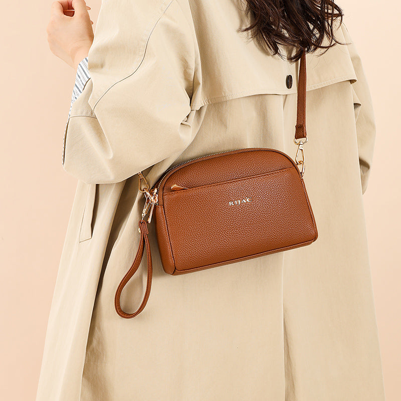 Brown Zeru 2 Zipper Sling Bag