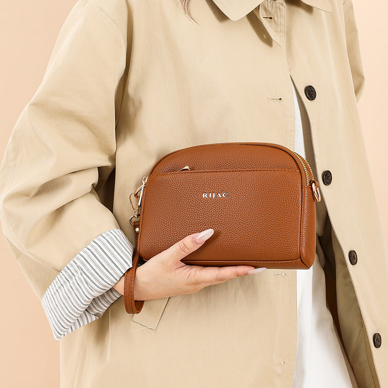 Brown Zeru 2 Zipper Sling Bag