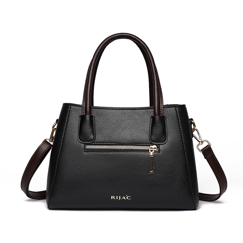 Brown 2 Zipper Kirae Handbag