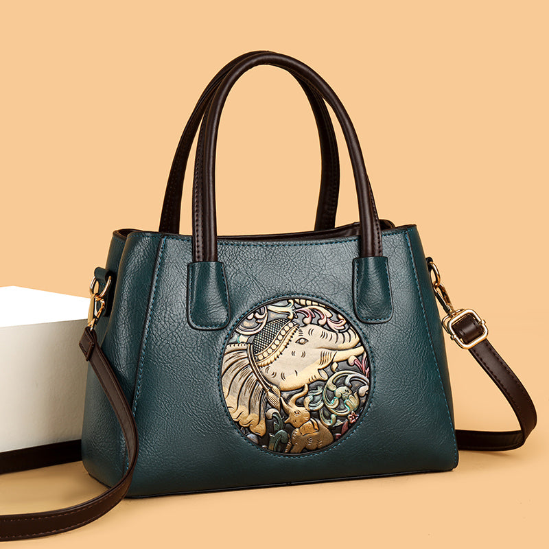 Green 2-Zipper Kirae Handbag