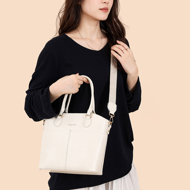 White Vexo Top Handle Handbag