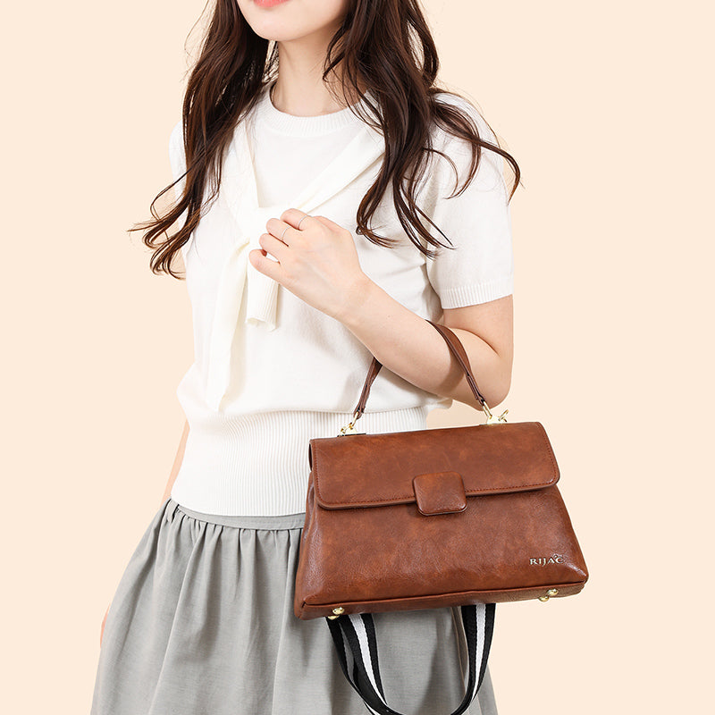 Brown Tavi 2 Compartment Flap Sling Bag