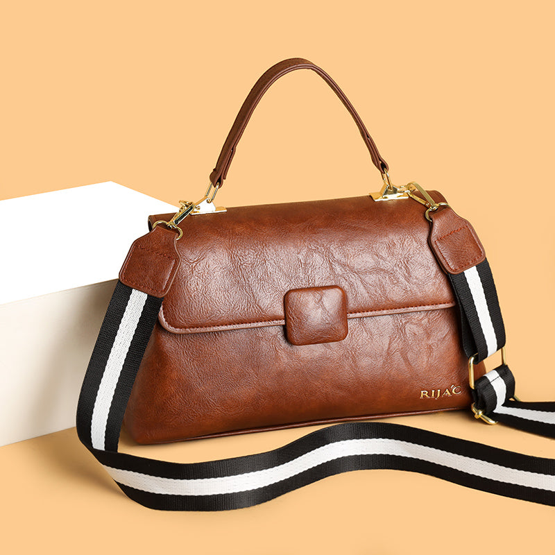 Brown Tavi 2 Compartment Flap Sling Bag