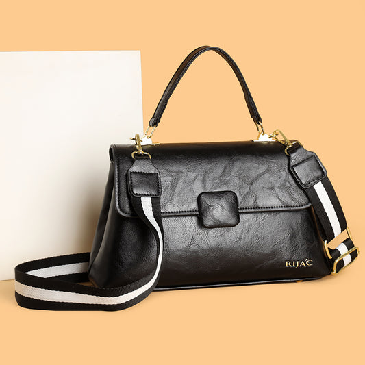 Black Tavi 2 Compartment Flap Sling Bag