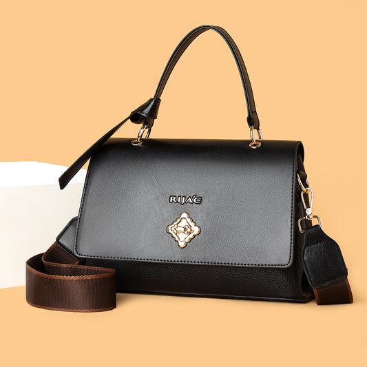 Black Orvi 2 Compartment Flap Sling Bag