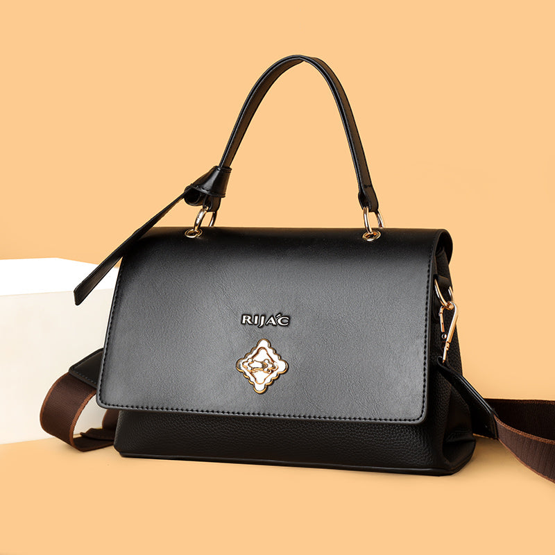 Black Orvi 2 Compartment Flap Sling Bag