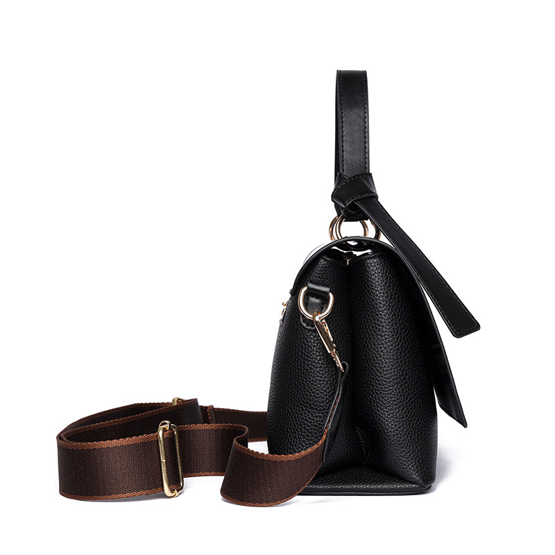 Black Orvi 2 Compartment Flap Sling Bag