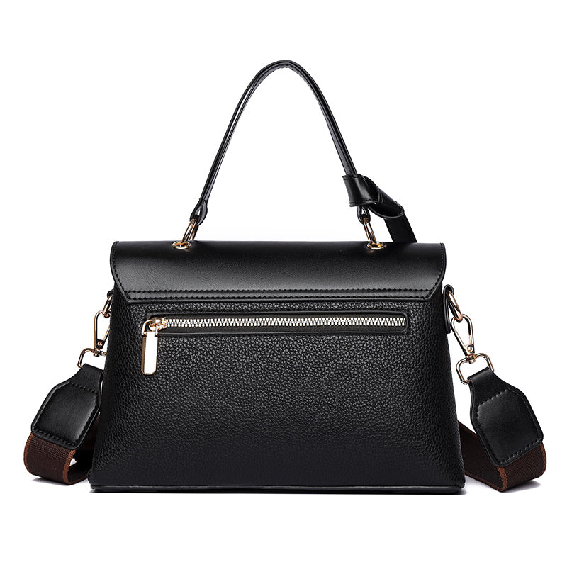 Black Orvi 2 Compartment Flap Sling Bag