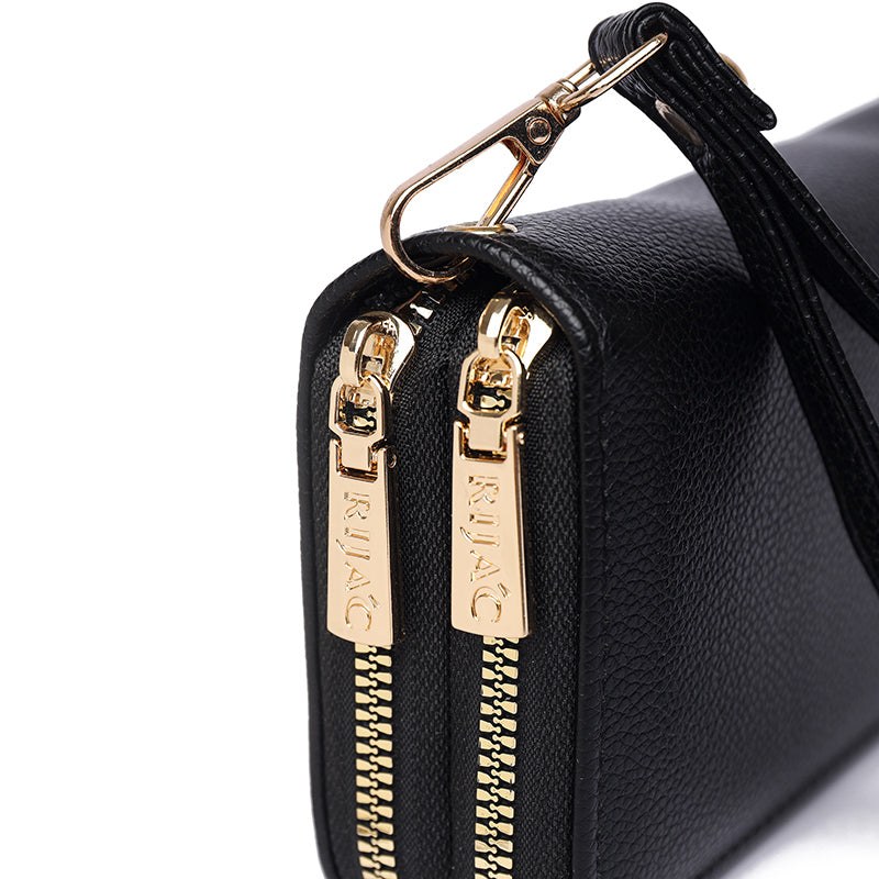 Brown Iva 2 Zipper Wallet