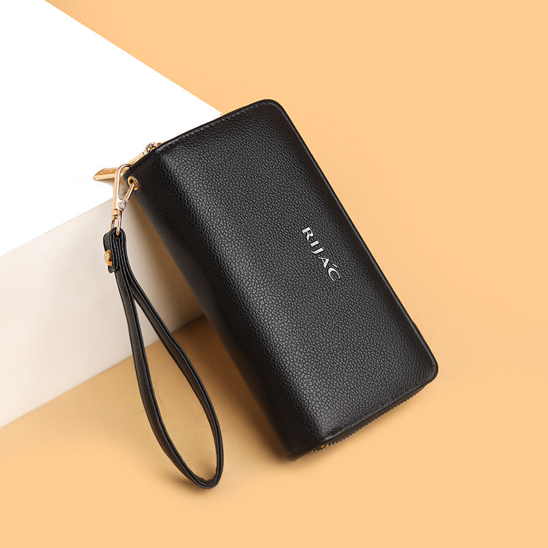 Black Iva 2 Zipper Wallet