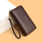 Brown Iva 2 Zipper Wallet