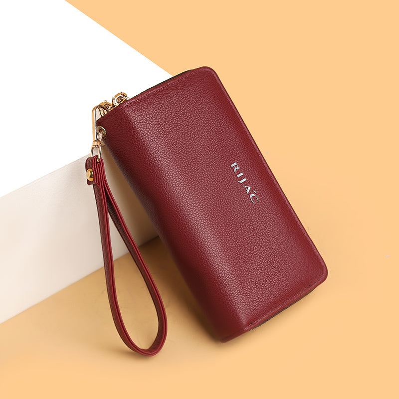 Maroon Iva 2 Zipper Wallet