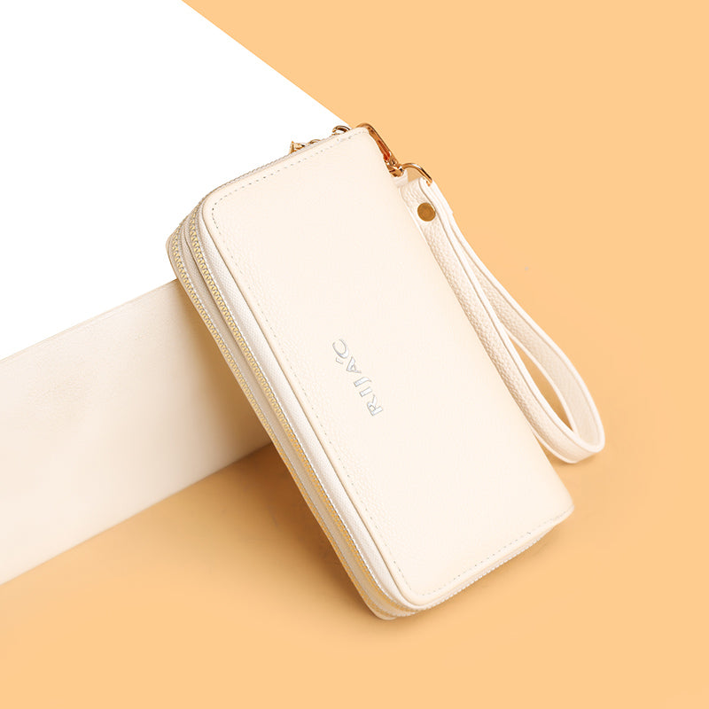 White Iva 2 Zipper Wallet