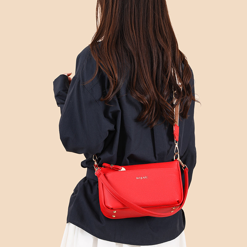 Red Vena Sling Bag