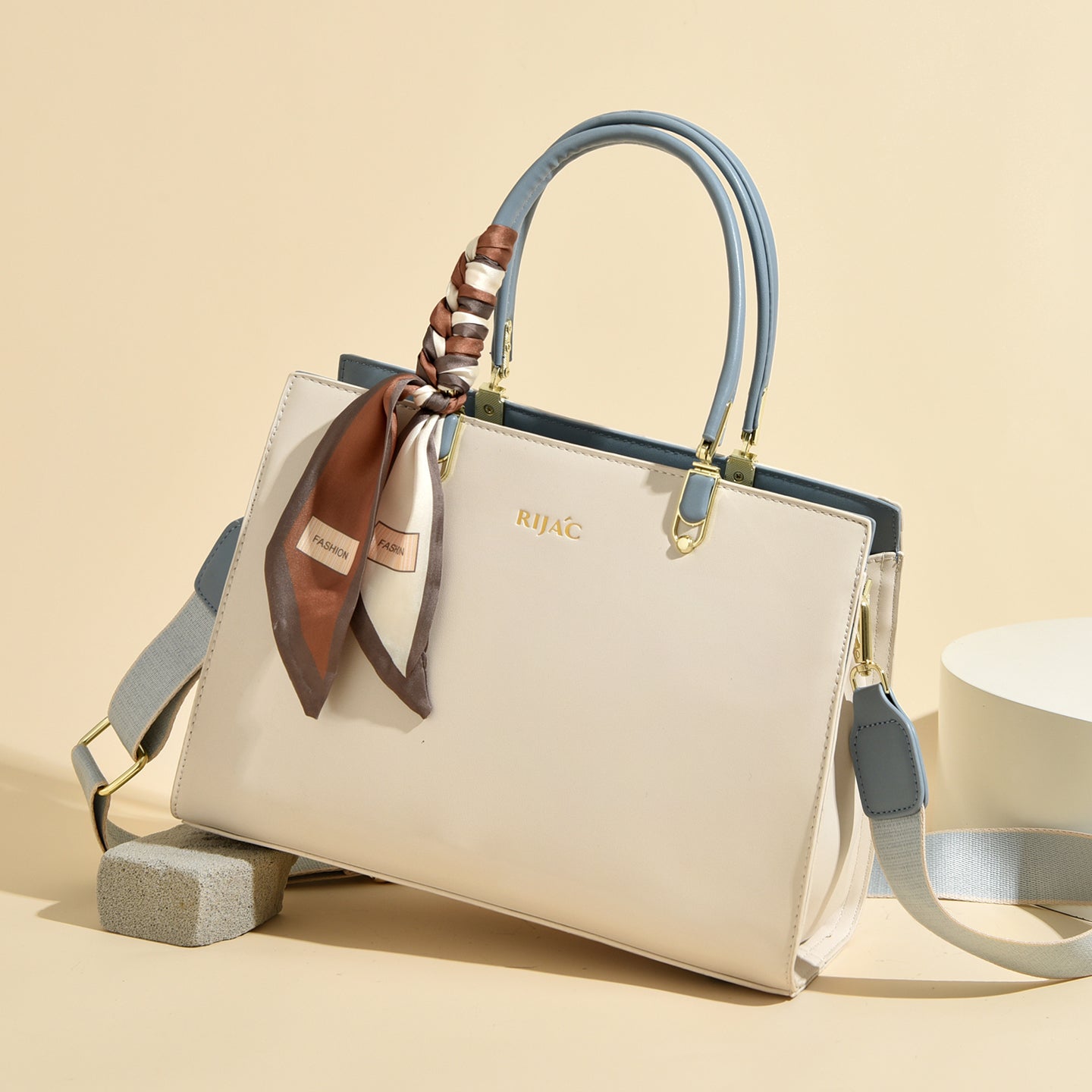 White Tovo Top Handle Handbag