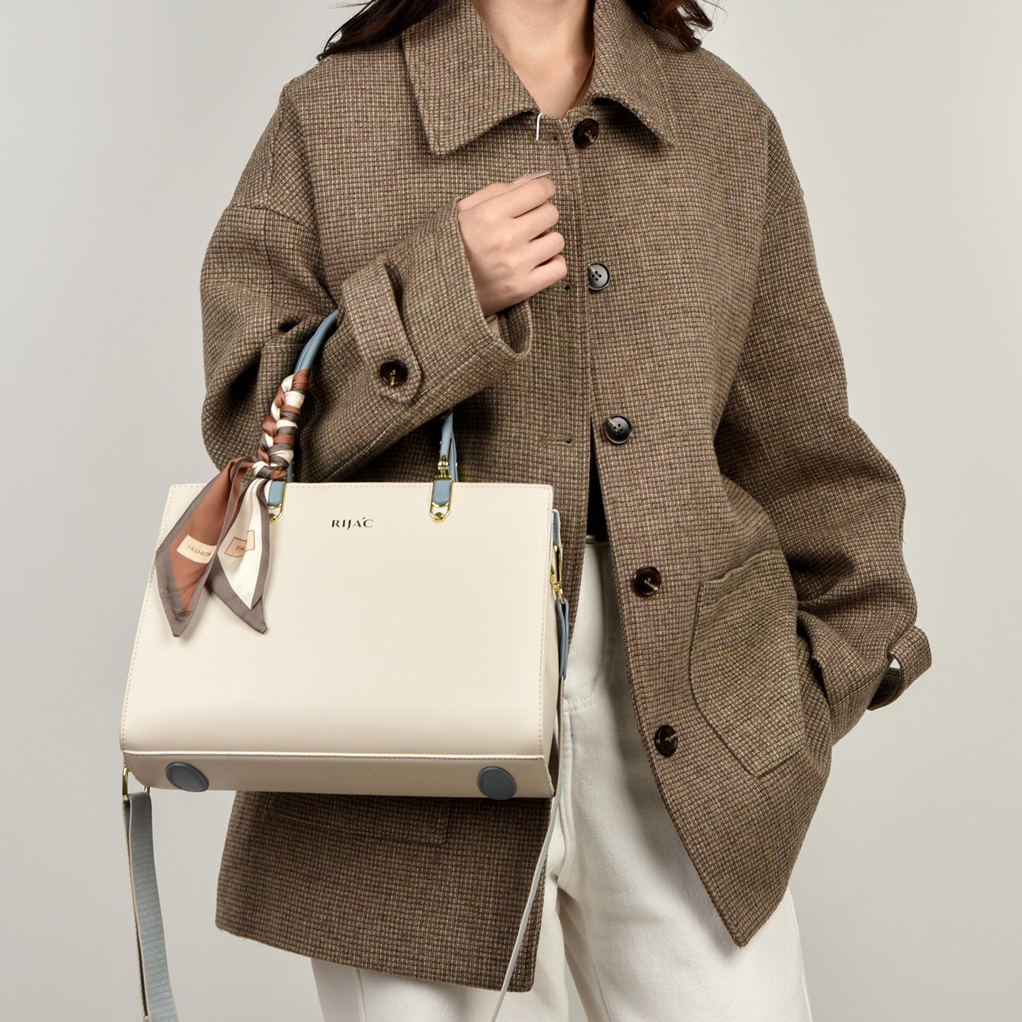 White Tovo Top Handle Handbag