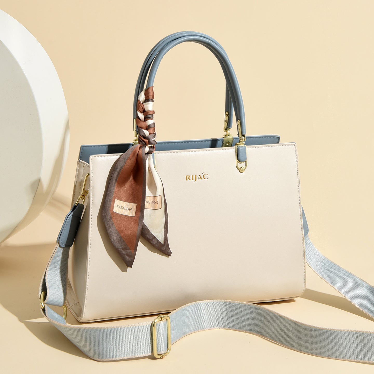 White Tovo Top Handle Handbag