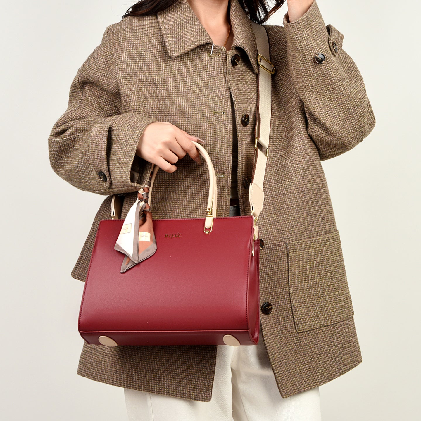 Red Tovo Top Handle Handbag