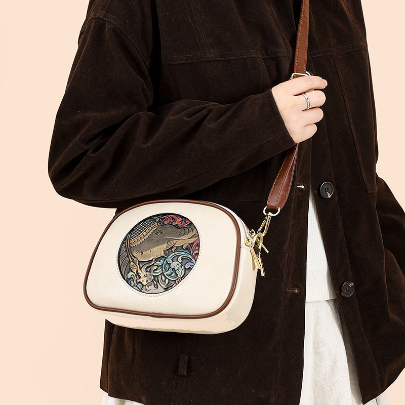 White Zopi 3 Zipper Sling Bag