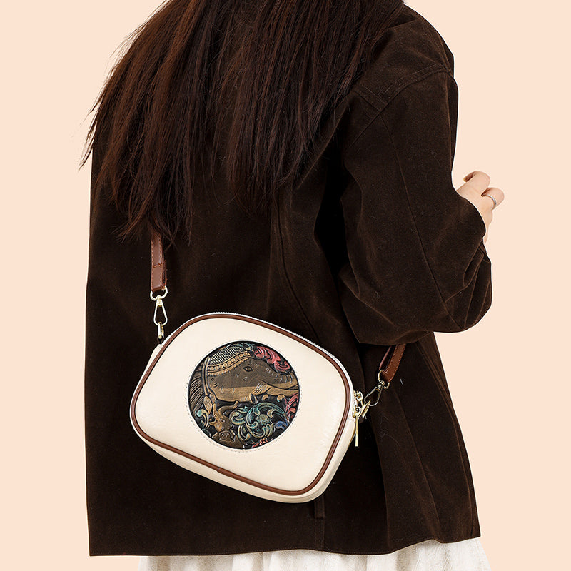 White Zopi 3 Zipper Sling Bag