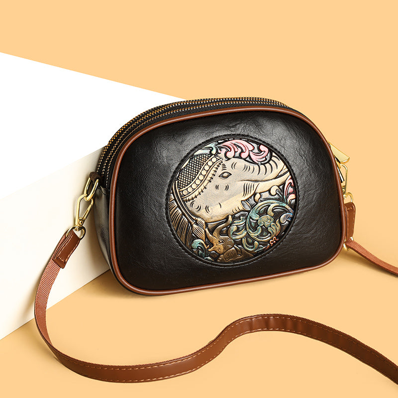 Black Zopi 3 Zipper Sling Bag