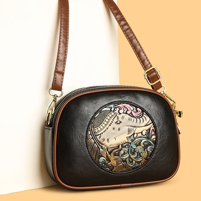 Black Zopi 3 Zipper Sling Bag