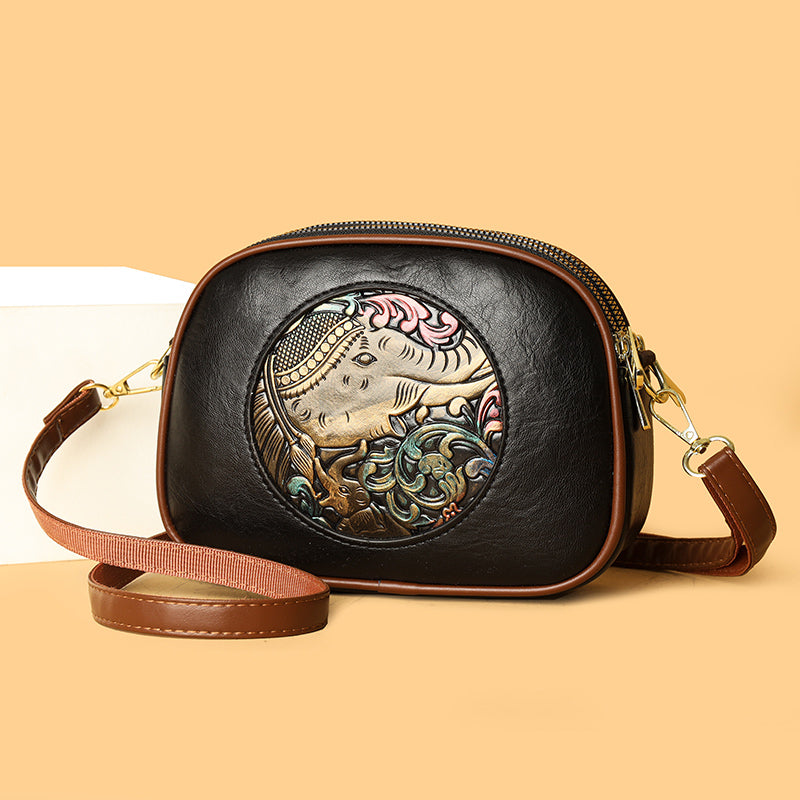 Black Zopi 3 Zipper Sling Bag