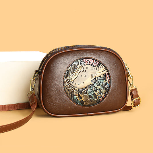 Brown Zopi 3 Zipper Sling Bag