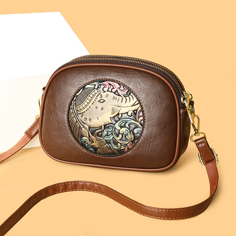 Brown Zopi 3 Zipper Sling Bag