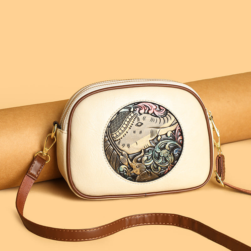 White Zopi 3 Zipper Sling Bag