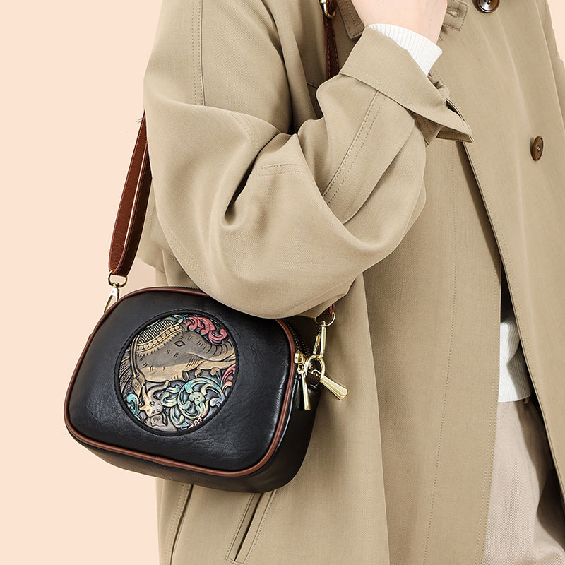 Black Zopi 3 Zipper Sling Bag