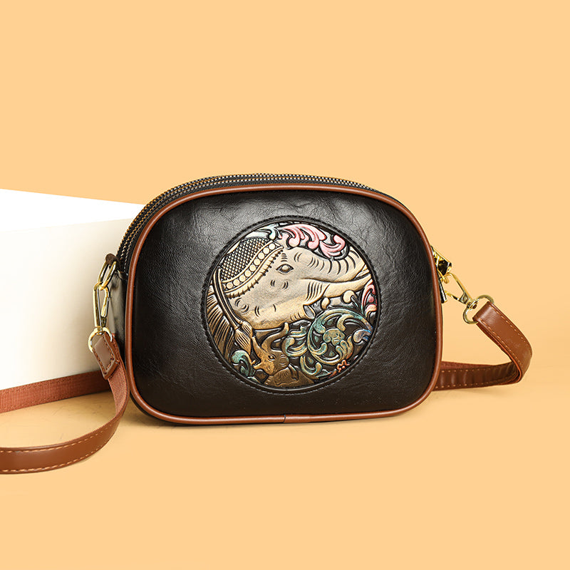 Black Zopi 3 Zipper Sling Bag