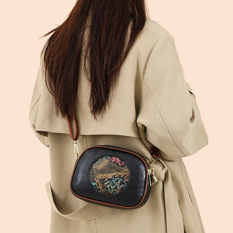 Black Zopi 3 Zipper Sling Bag