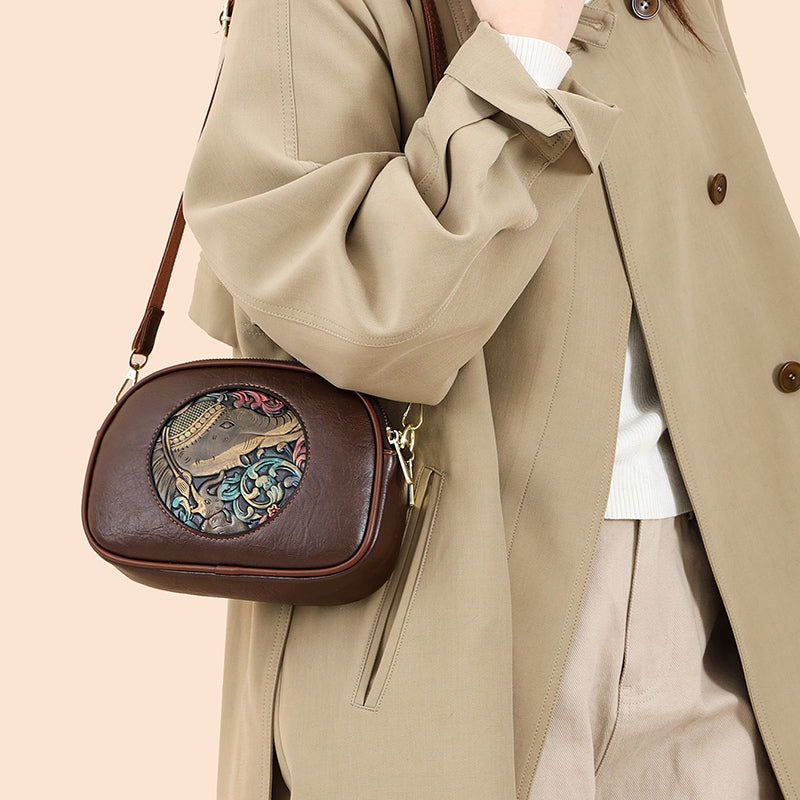 Brown Zopi 3 Zipper Sling Bag