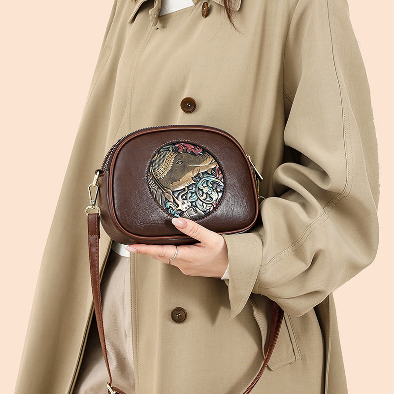 Brown Zopi 3 Zipper Sling Bag