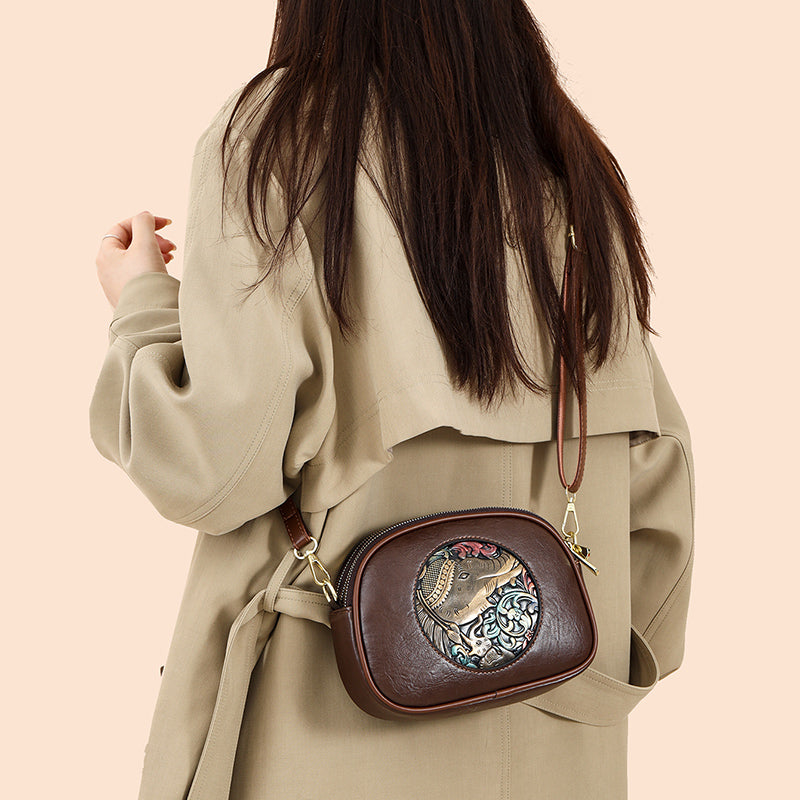 Brown Zopi 3 Zipper Sling Bag