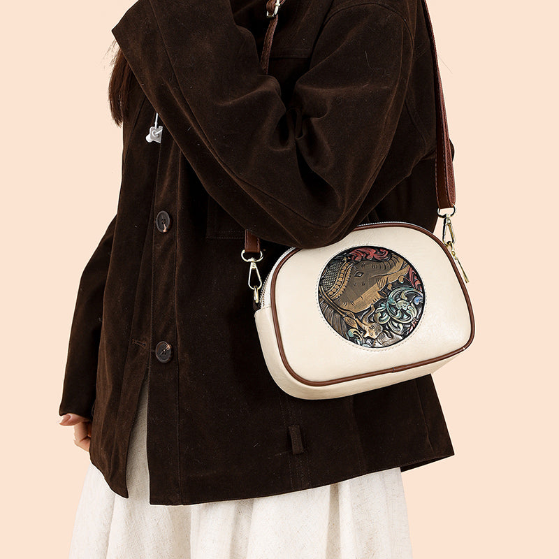 White Zopi 3 Zipper Sling Bag