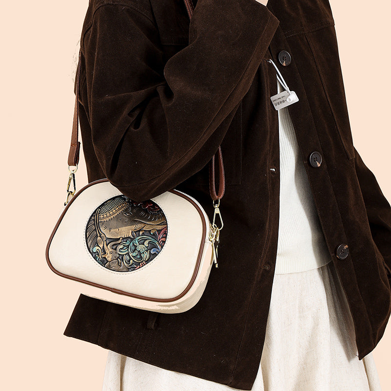 White Zopi 3 Zipper Sling Bag