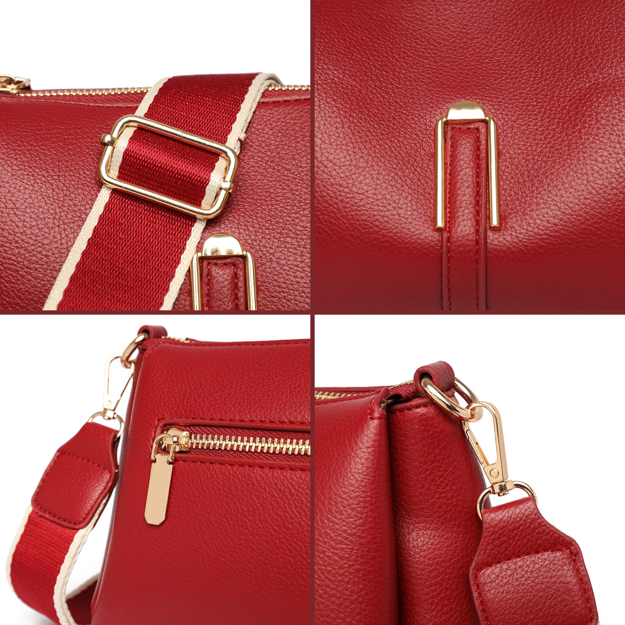 White 3 Compartment Ziri Sling Bag