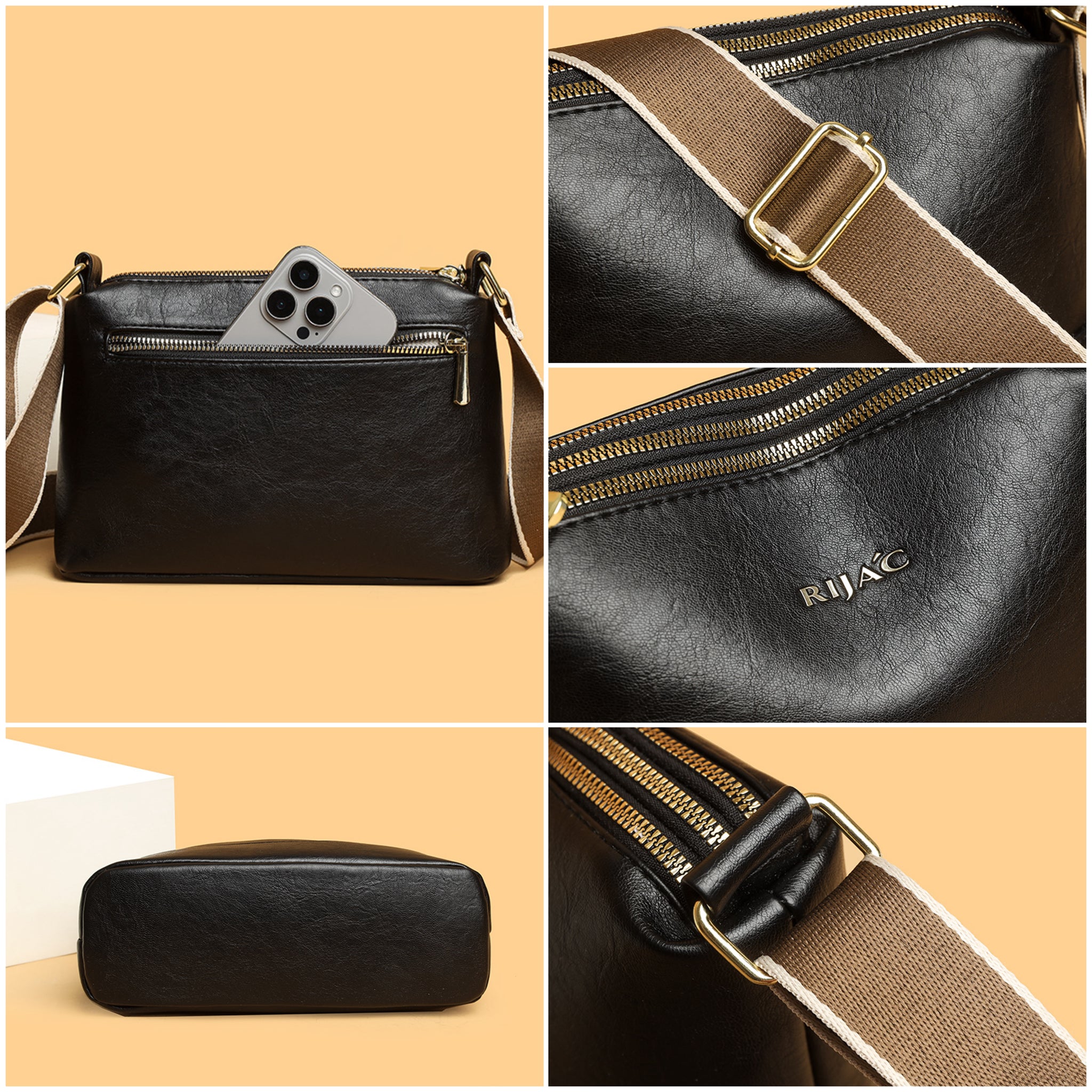 Maroon Vuma 3 Zipper Sling Bag