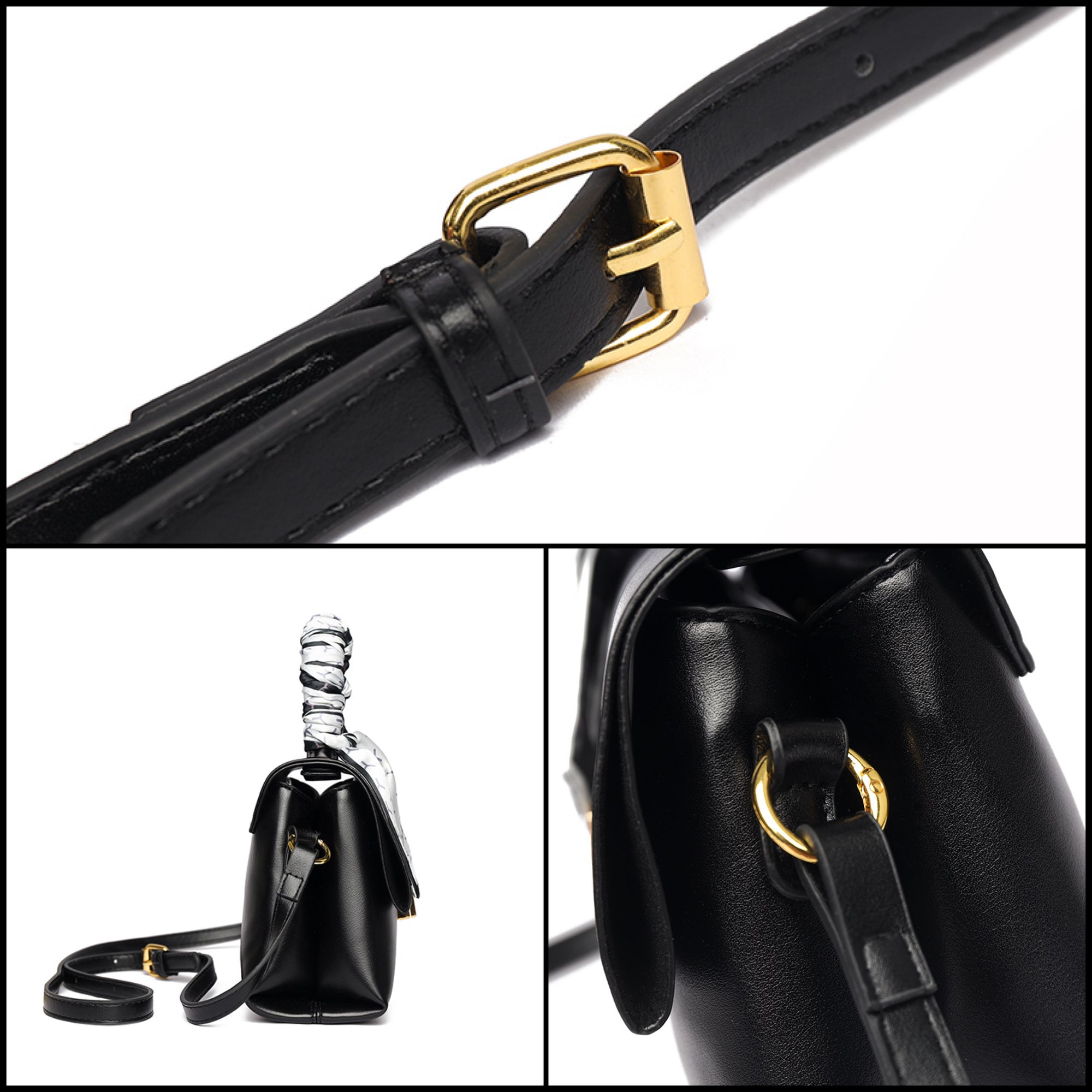 Black Zeroa 2 Zipper Sling Bag