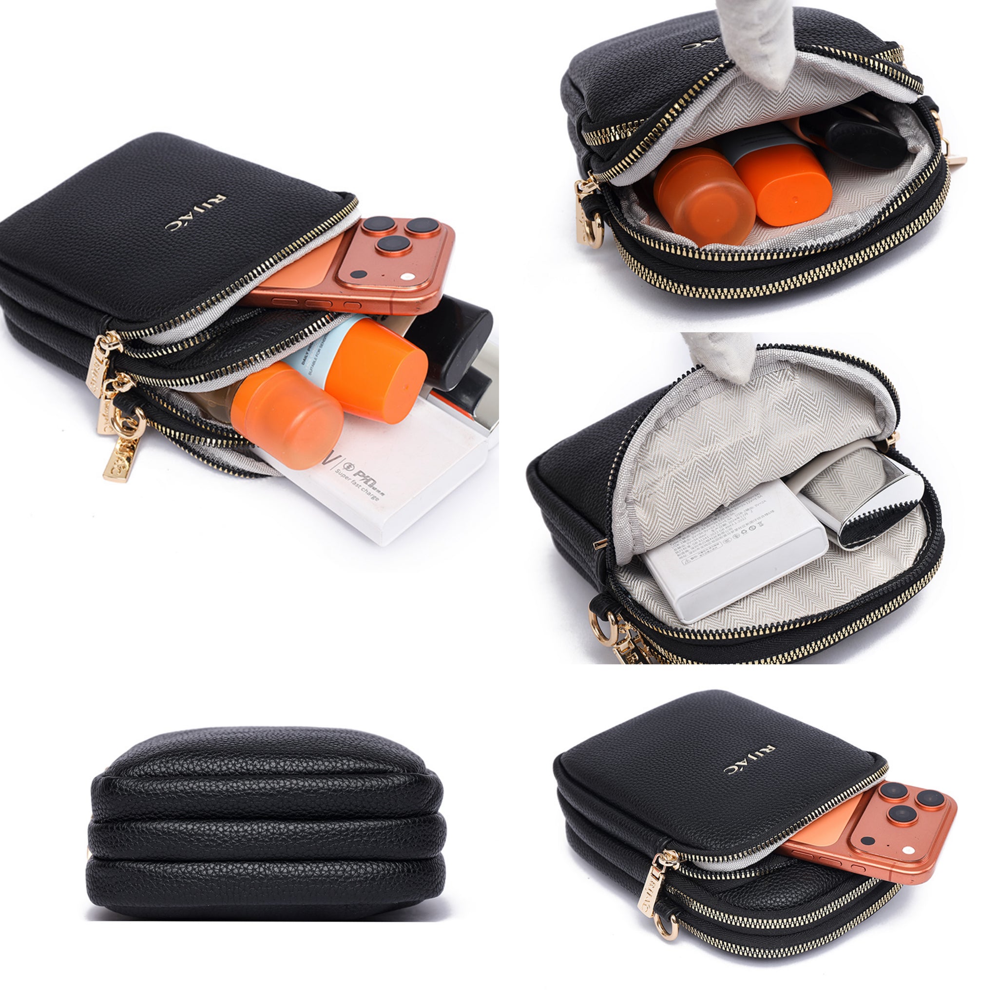 Brown Nelo 3 Zipper Phone Sling Bag