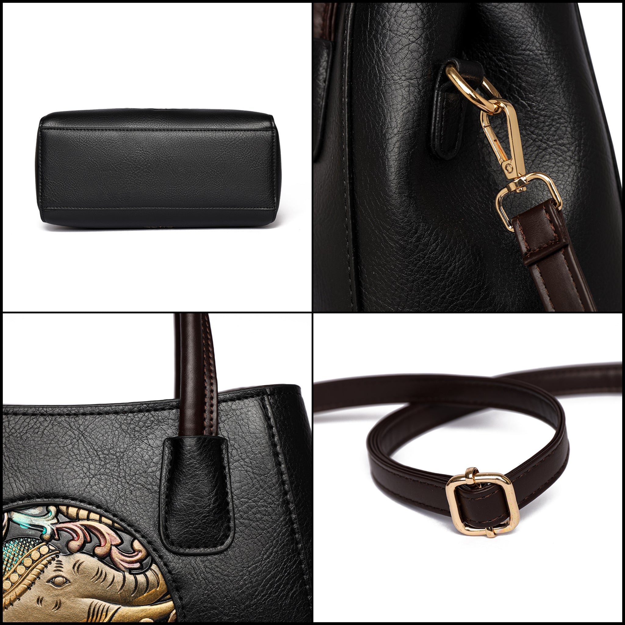 Brown 2 Zipper Kirae Handbag