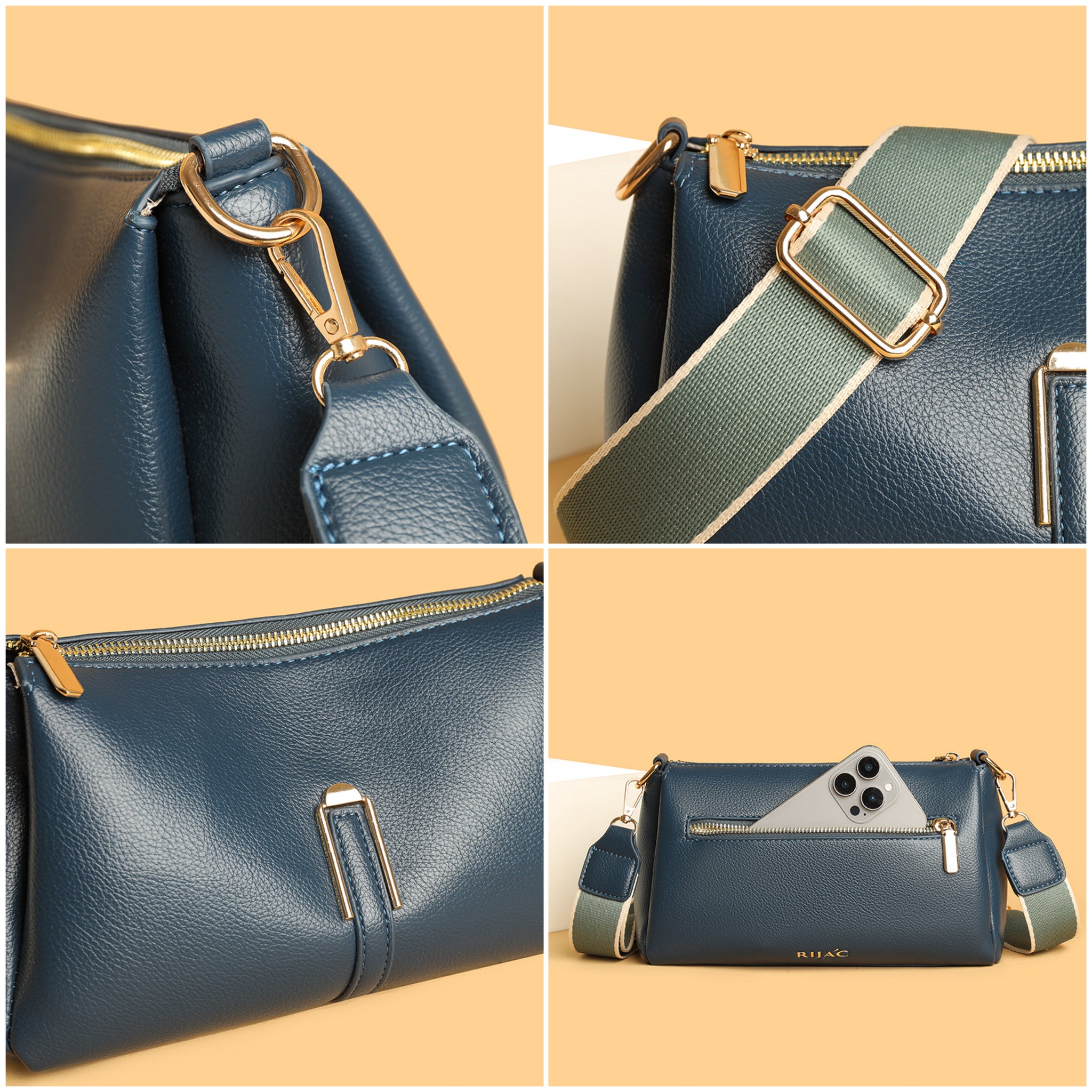 Green 3 Compartment Ziri Sling Bag